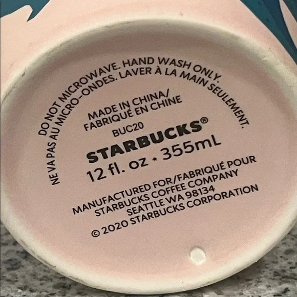 Starbucks Spring Easter Bunny Pink Rainbow Floral Ceramic Tumbler Mug 12 oz - Picture 11 of 12